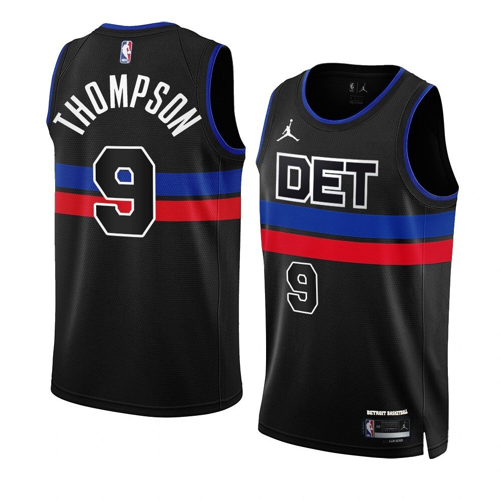Detroit Pistons #9 Ausar Thompson 2023 NBA Draft Men Black Jersey 2022-2023 Statement Edition