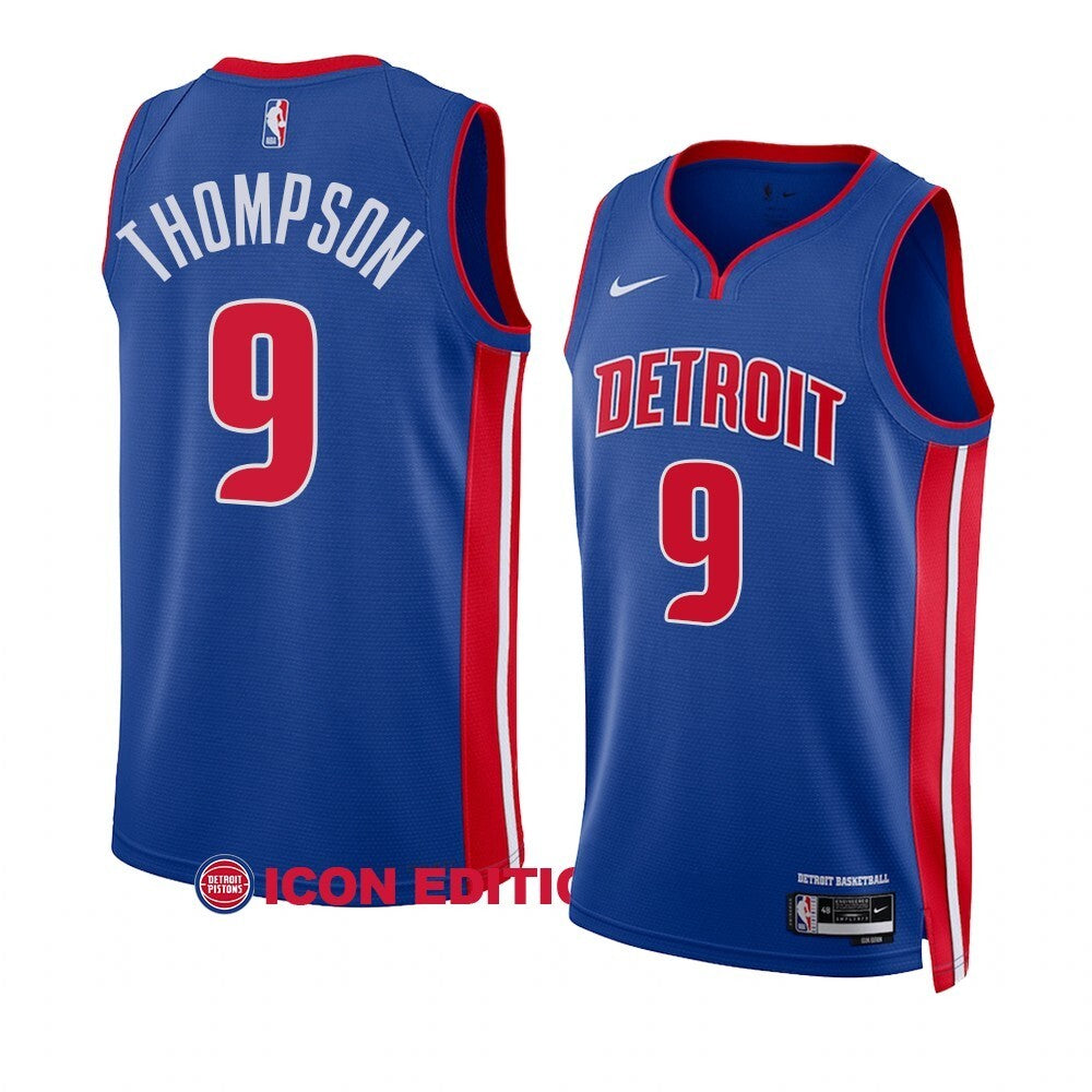 Detroit Pistons #9 Ausar Thompson 2023 NBA Draft Men Blue Jersey 2022-2023 Icon Edition