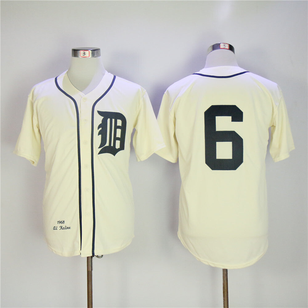 Detroit Tigers #6 Al Kaline Tigers 6 Off-White Retro