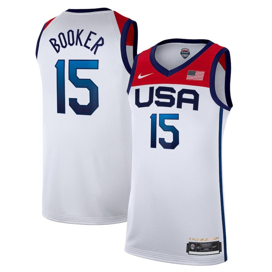 Devin Booker USA Basketball 2020 Summer Olympics Player Jersey - White Style 1