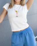 Dirty Martini Pink Bow Baby Tee, Cute Bow Croptop Baby Tee, Pink Girly y2k baby tee