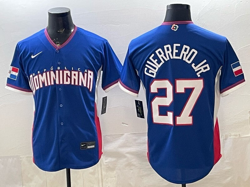 Dominican Republic Baseball #27 Vladimir Guerrero Jr. Blue 2026 World 26 World Cup