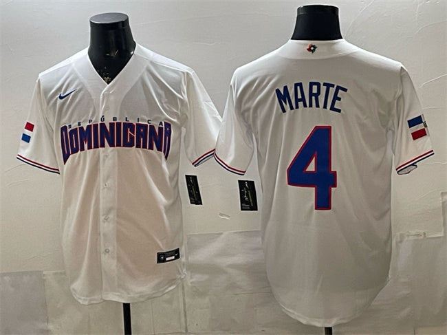 Dominican Republic Baseball #4 Ketel Marte White 2026 World Baseball Classic