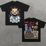 Drake Cartoon Tee, For All The Dogs Vintage 2-Sided Graphic T-Shirt, Music Rap Tee, Pop, Hip Hop, R&B, Y2k, Unisex T-Shirt, Gift For Men Women Womenswear Menswear Top Streetwear