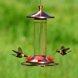 12 oz, Nectar, Capacity, Glass Tube, Hummingbird Feeder, Copper Lid, Base
