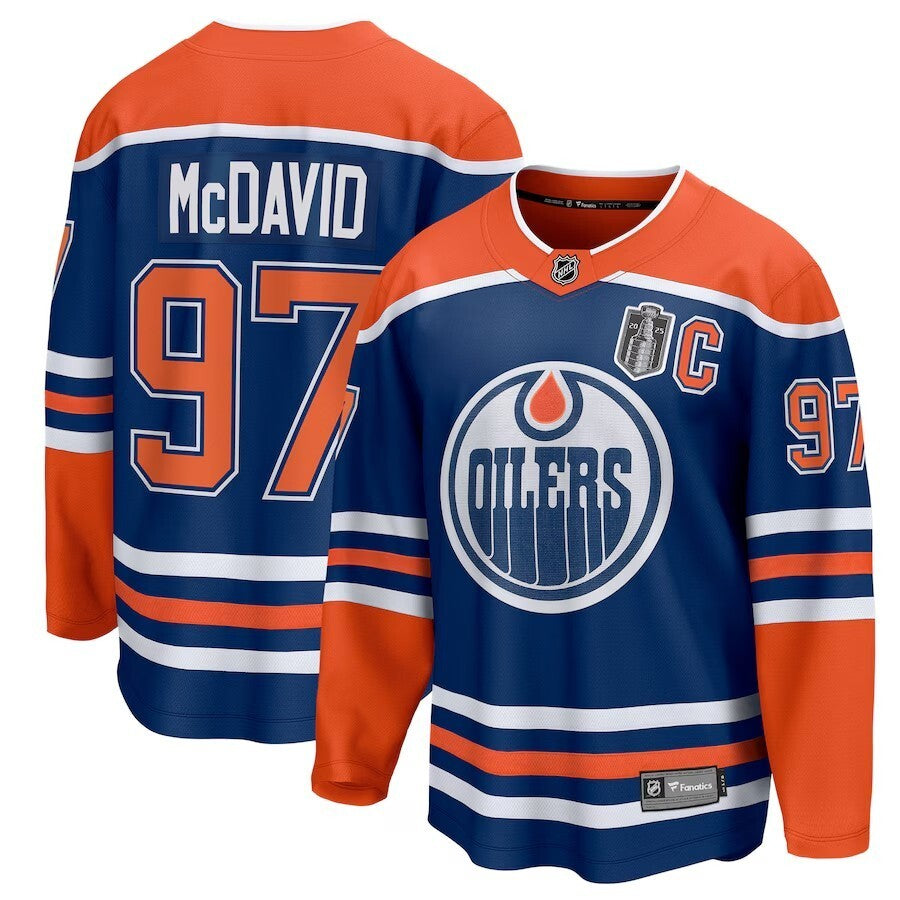 Edmonton Oilers #97 Connor McDavid 2025 Stanley Cup Final Home Breakaway Jersey - Royal