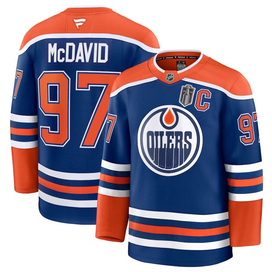 Edmonton Oilers #97 Connor McDavid 2025 Stanley Cup Final Home Premium Jersey - Royal