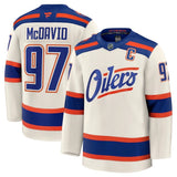 Edmonton Oilers #97 Connor McDavid Alternate Premium Jersey - Light Beige