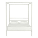 Full size Modern White Metal Canopy Bed Frame