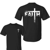 Faith 2 Sided Shirt, Jessus T-Shirt, Regular Fit Casual Short Sleeve Crew Neck T-shirt for Summer, Fashion Men's Top for Daily Wear, Cotton