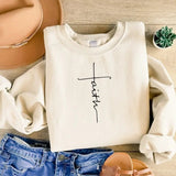 Faith Sweatshirt, Faith Cross Sweat, Religious Sweat, Inspirational Sweat, Motivational Sweater, Faith Christian Sweat