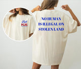 Fck Ice No Human Is Illegal On Stolen Land Shirt, Pro Immigration Shirt, Anti Racist Shirt, Human Rights T-Shirt, Social Justice Activism