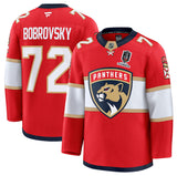 Florida Panthers #72 Sergei Bobrovsky Red Home 2025 Stanley Cup Champions