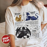 Fourth Wing Dragon Shirt, Tairn & Andarna TShirt, Basgiath War College Tee, Dragon Rider Shirt, Bookish Gift for Readers, Fantasy reader