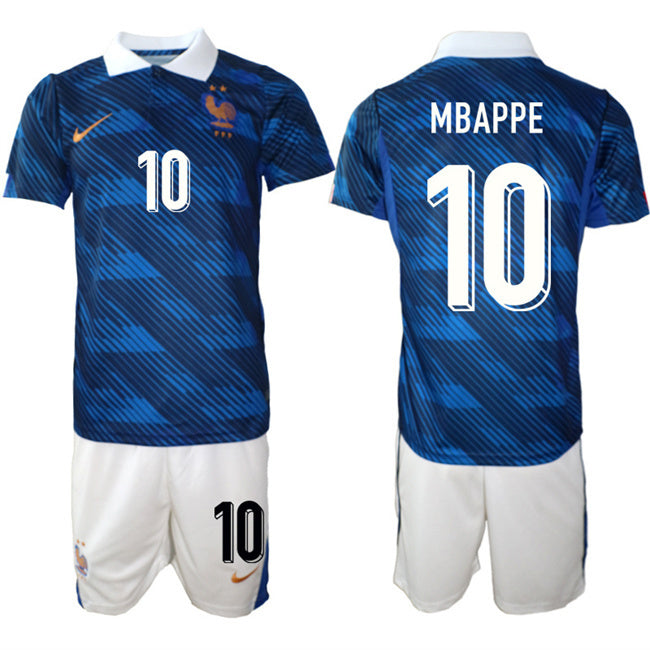 France #10 Mbappé Navy 2026 Home Soccer Jersey Suit