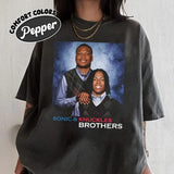 Funny David M0ntg0mey and J4hmyr Gibbs Step Brothers Comfort Colors T-Shirt, Detroit Football TShirt, Game Day Football Retro Shirt