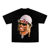 Future Kitty Purple Rap Tee Shirt for Men - Streetwear Top - Summer, Womenswear