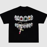 GRILLZ CROSS Chain Garment Dyed Boxy Ultra Cotton Shirt