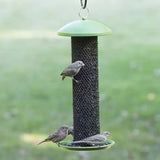 Outdoor, Metal, Mesh Tube, Hanging, Bird Feeder, Green Top, Perch