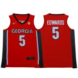 Georgia Bulldogs #5 Anthony Edwards Basketball Red