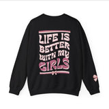 Girl Mom Pullover Crewneck, Double Sided with Sleeve Design, Girl Mama Sweatshirt, Mom Sweatshirts for Summer, Mom Sweatshirts for Girl Mom, Comfort Fit