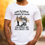 God Is Great And People Are Crazy Christian T-Shirt Pure Cotton Casual Street Style Crew Neck Short Sleeve T-Shirt Tops Trendy For Women For Men, Perfect Gift