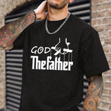 God The Father Christian Shirt Pure Cotton Casual Street Style Crew Neck Short Sleeve For Women For Men