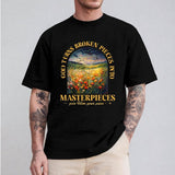 God Turns Broken Pieces Into Masterpieces T-Shirt Crew Neck Short Sleeve T-Shirt Tops Trendy for Unisex