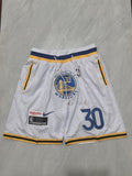 Golden State Warriors Warriors White Retro Shorts Style 1