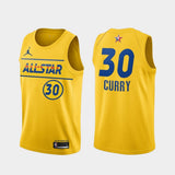 Golden State Warriors #30 Stephen Curry 2021-all-star-western-conference-gold-warriors-jersey