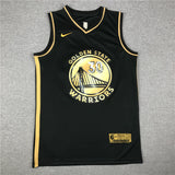 Golden State Warriors #30 Stephen Curry New Warriors 30 Black Gold Style 2