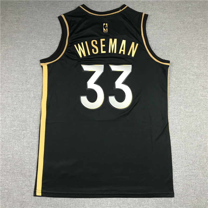 Golden State Warriors #33 Wiseman New Warriors 33 Black Gold Style 1
