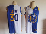 Golden State Warriors split jersey blue white