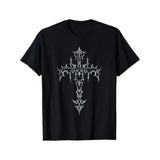 Gothic Cross Punk aesthetic Mall Gothic T-shirts, men's T-shirts, quality materials, comfortable and breathable Made in USA