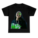 Green Star Graphic Black Cotton T-shirt for Men - Classic