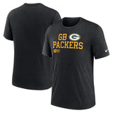 Green Bay Packers Black Overlap Lockup Tri-Blend T-Shirt