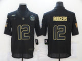 Green Bay Packers #12 Aaron Rodgers 20 New Black Salute 442