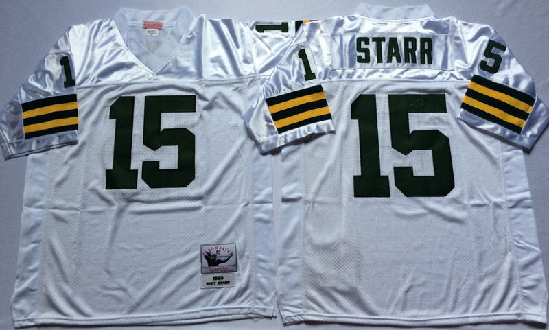 Green Bay Packers #15 Bart Starr Throwback Style 1