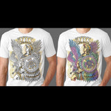 Guerrero azteca 1 T-shirts White Cotton Slim-fitting Menswear