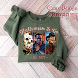 Halloween & Co Est. 1957 Sweatshirt, Horror Movie Characters Sweatshirt, Halloween Shirt, Horror Movie Sweatshirt, Halloween T-shirt