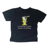 Happy Bunny Everything Is Great Baby Tee, Gothic Emo Girl, Scene Clothing 2000s, Casual Cotton Short Sleeve, Y2k Top Women Streetwear for Summer - Womenswear