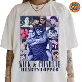 Heart Stopper Merch Nickk And Charliee Movie Vintage Shirts, Cotton Unisex T-Shirt, Crew Neck, Size S- 3XL, Menswear Top, Womenswear Top Underwear Streetwear