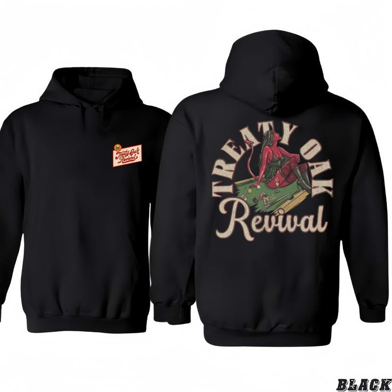 Treaty Oak T-Shirt/Hoodie Revival Tour In New Braunfels Classic T-Shirt/Hoodie Vintage for Men and Women, Unisex Workwear Tee - Casual, Menswear