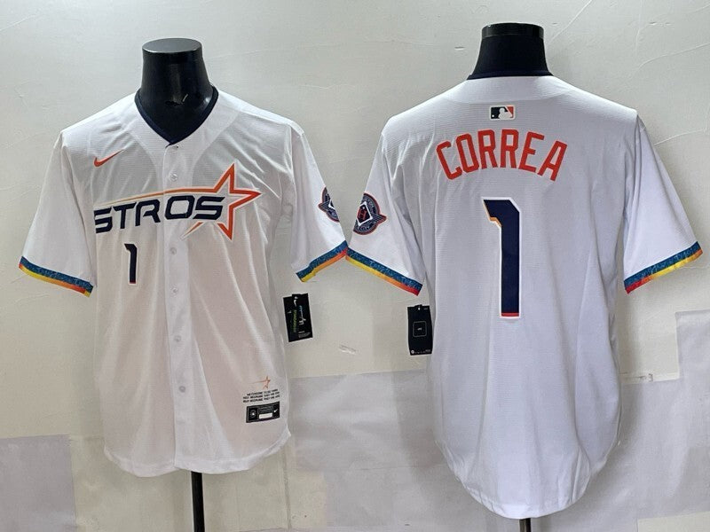 Houston Astros #1 Carlos Correa Astros 4 Collaboration Style 2