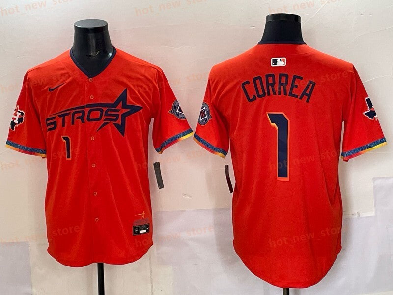 Houston Astros #1 Carlos Correa Astros 4 Collaboration Style 4