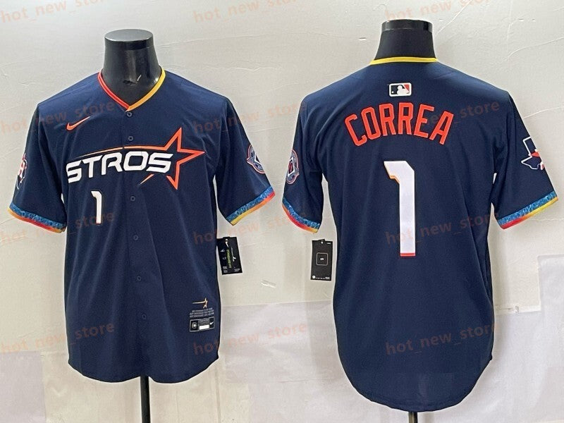Houston Astros #1 Carlos Correa Astros 4 Collaboration Style 5