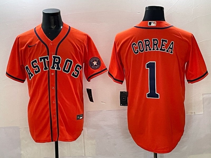 Houston Astros #1 Carlos Correa Astros Adult Style 1
