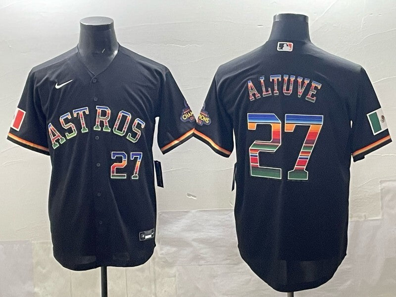 Houston Astros #27 Jose Altuve Astros 7 Rainbow