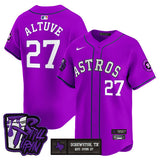 Houston Astros #27 Jose Altuve DJ Screw Still Tippin Purple Patch Vapor Limited