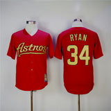 Houston Astros #34 Nolan Ryan Astros 34 Red Inverted New Retro
